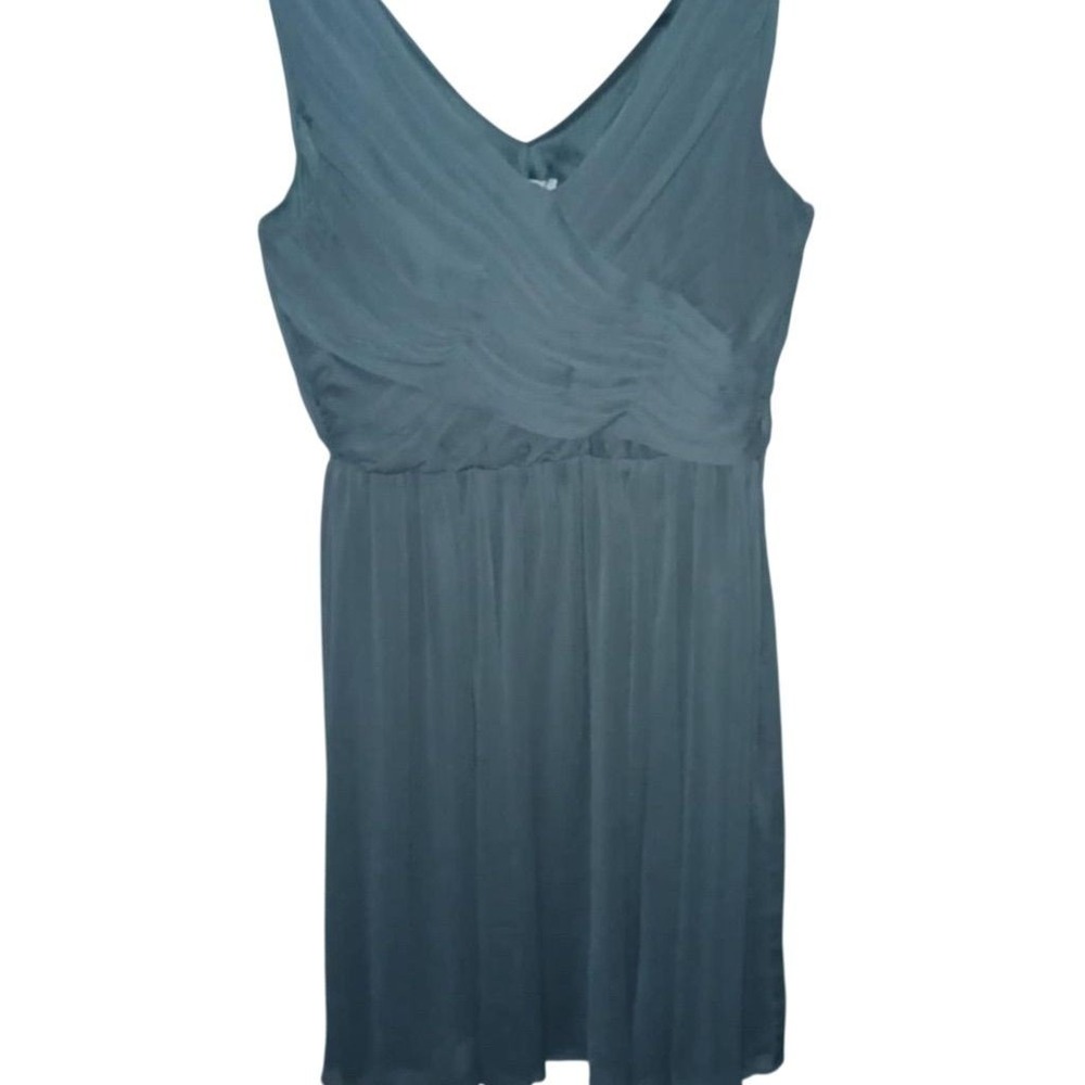 H & M Women's 10 Blue Chiffon V-Neck Long‎ Formal Dress Wedding guest Elegant